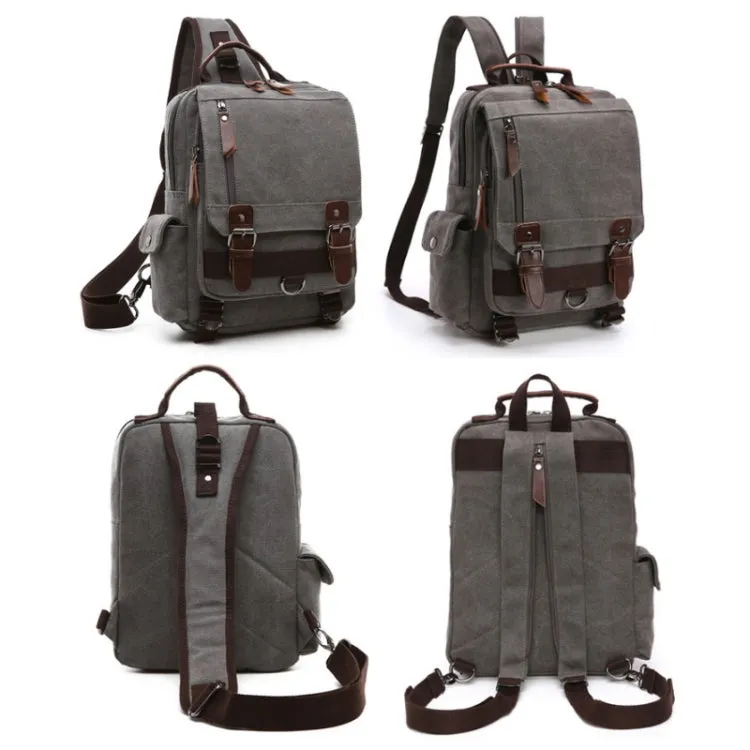 Outdoor Travel Messenger Canvas Chest Bag, Color: Dark Blue