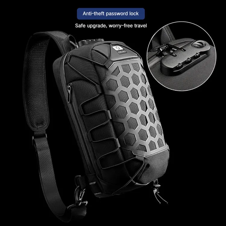 Ozuko 9357 Men Waterproof Oxford Cloth Anti-Theft Shoulder Messenger Bag with External USB Charging Port(Black)