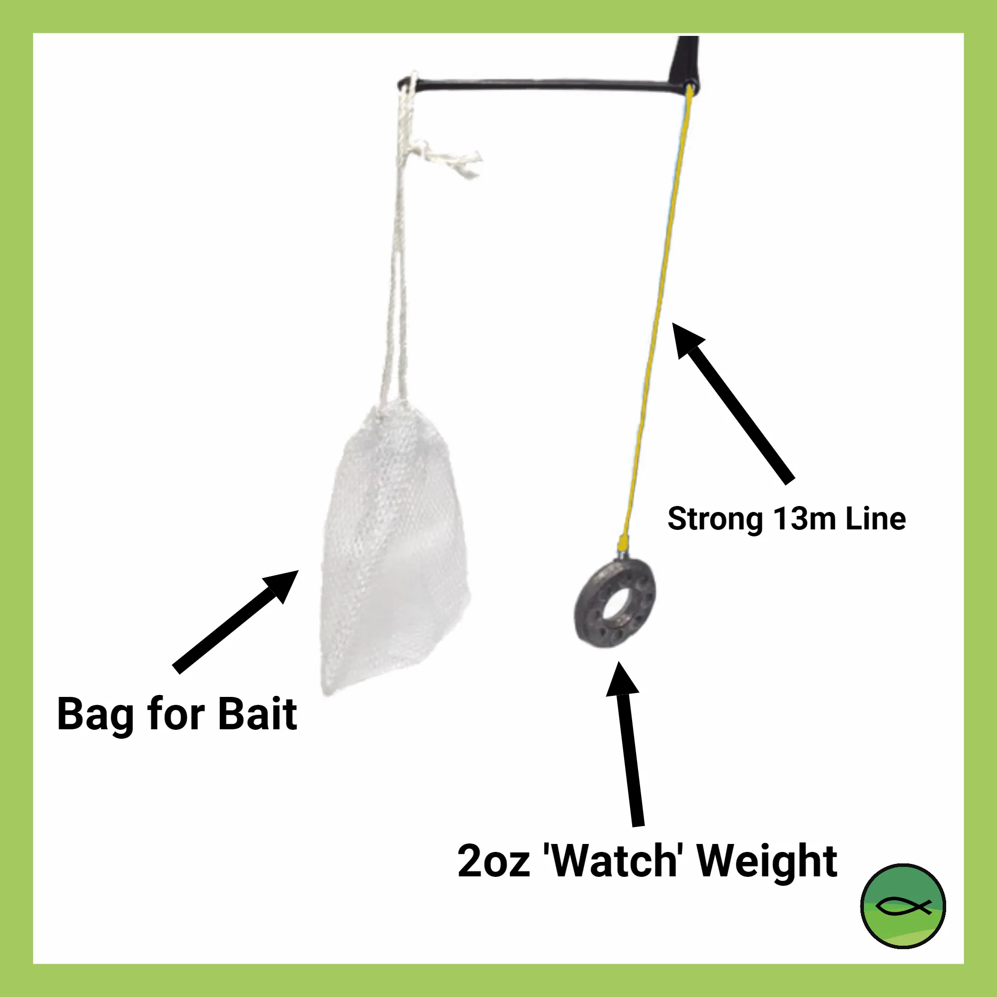 Pink Crab Line With Bag, Boom And Weight (Child Safety, No Hook)