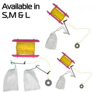 Pink Crab Line With Bag, Boom And Weight (Child Safety, No Hook)