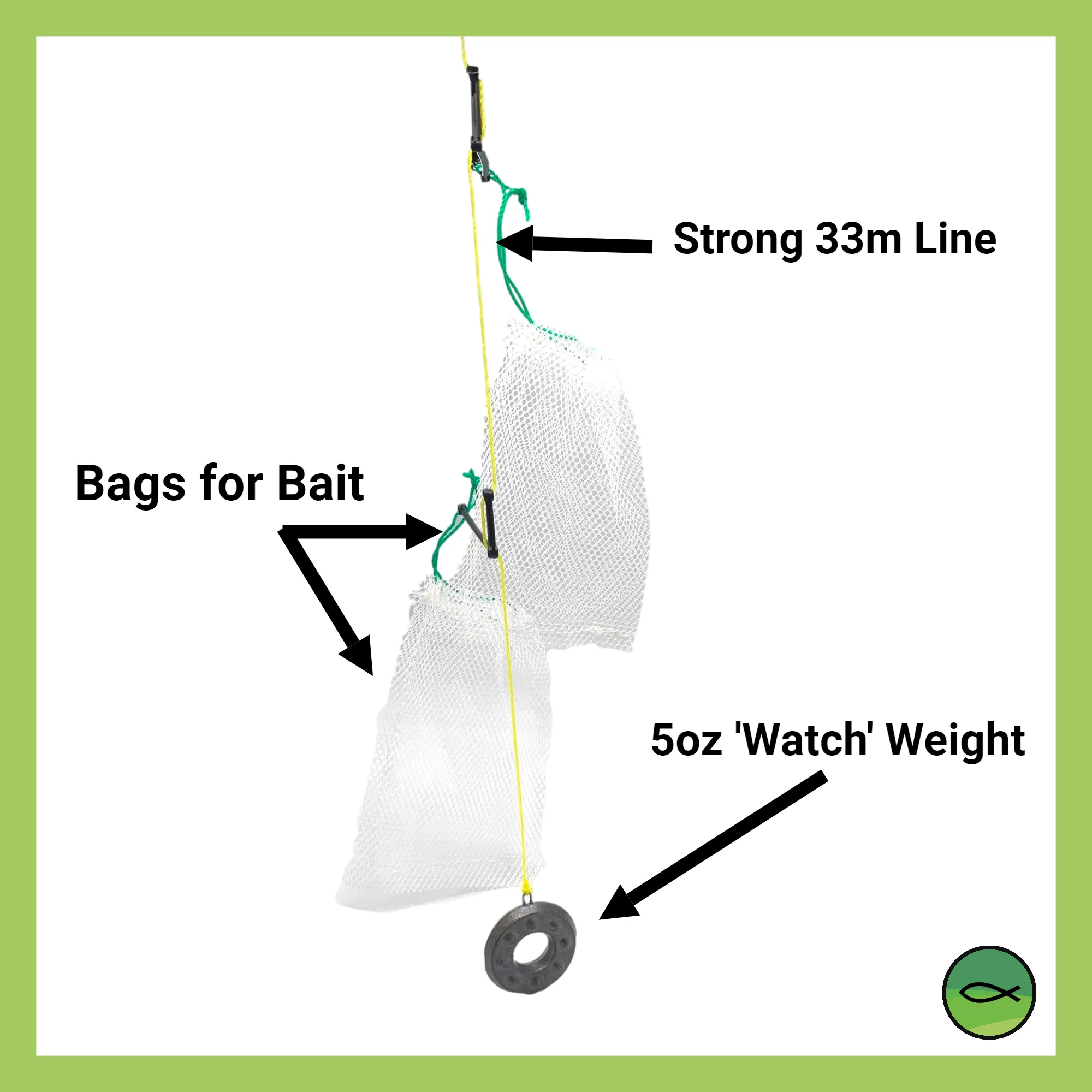 Pink Crab Line With Bag, Boom And Weight (Child Safety, No Hook)