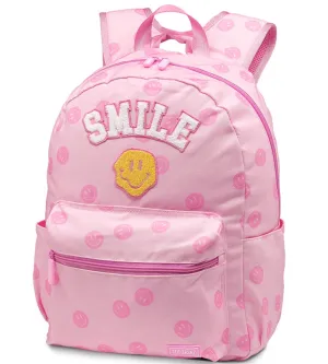 Pink Happy Backpack with Patches