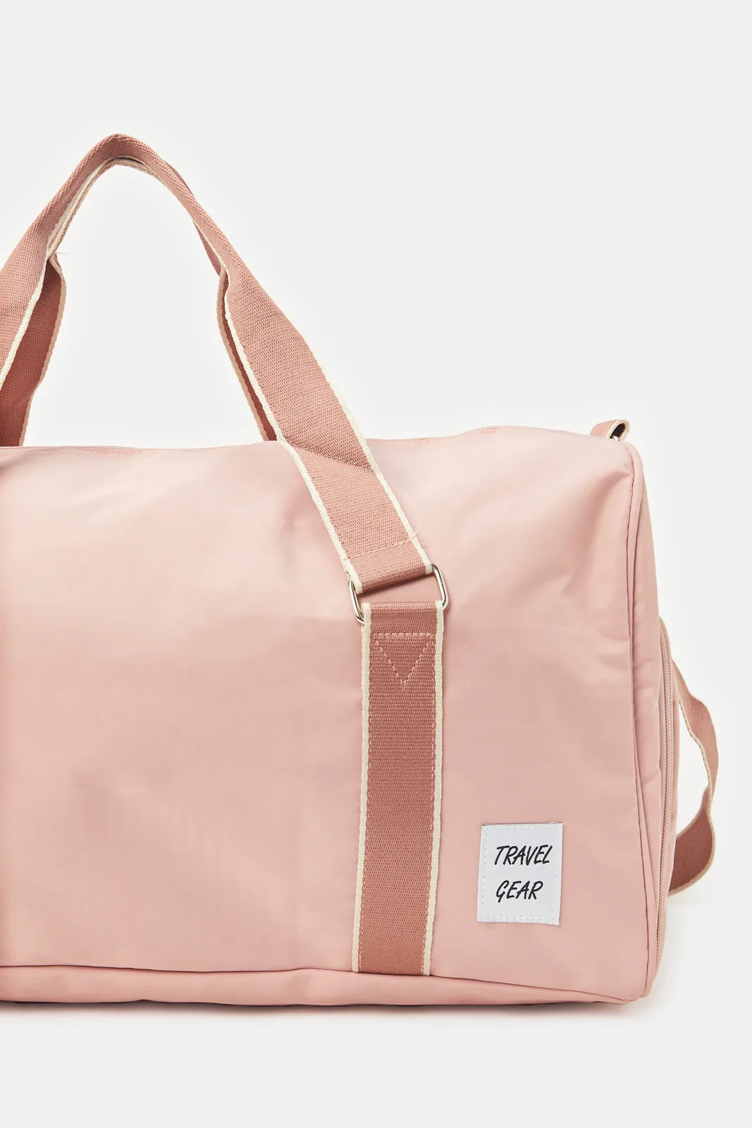 Pink Plain Duffle Bag