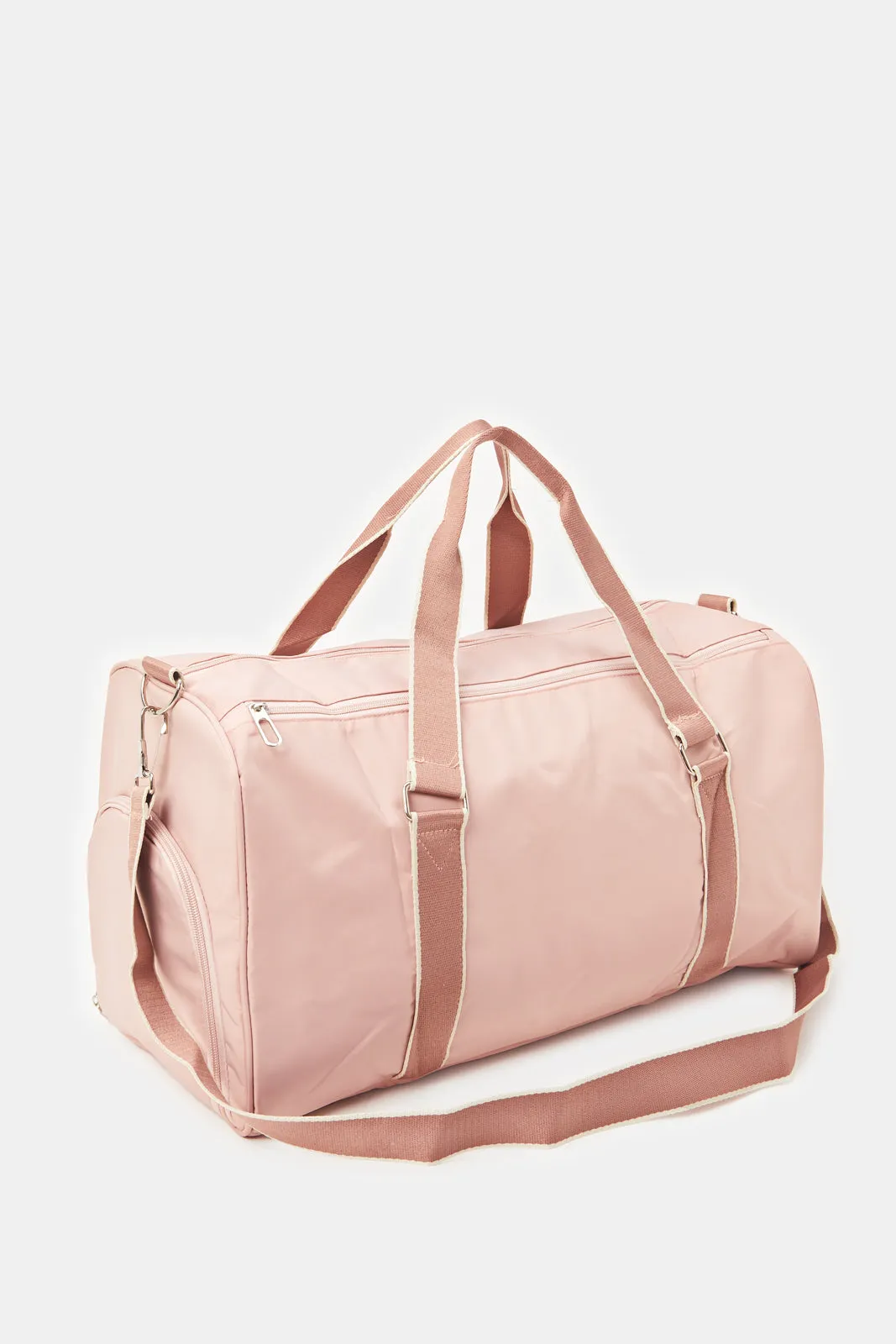 Pink Plain Duffle Bag