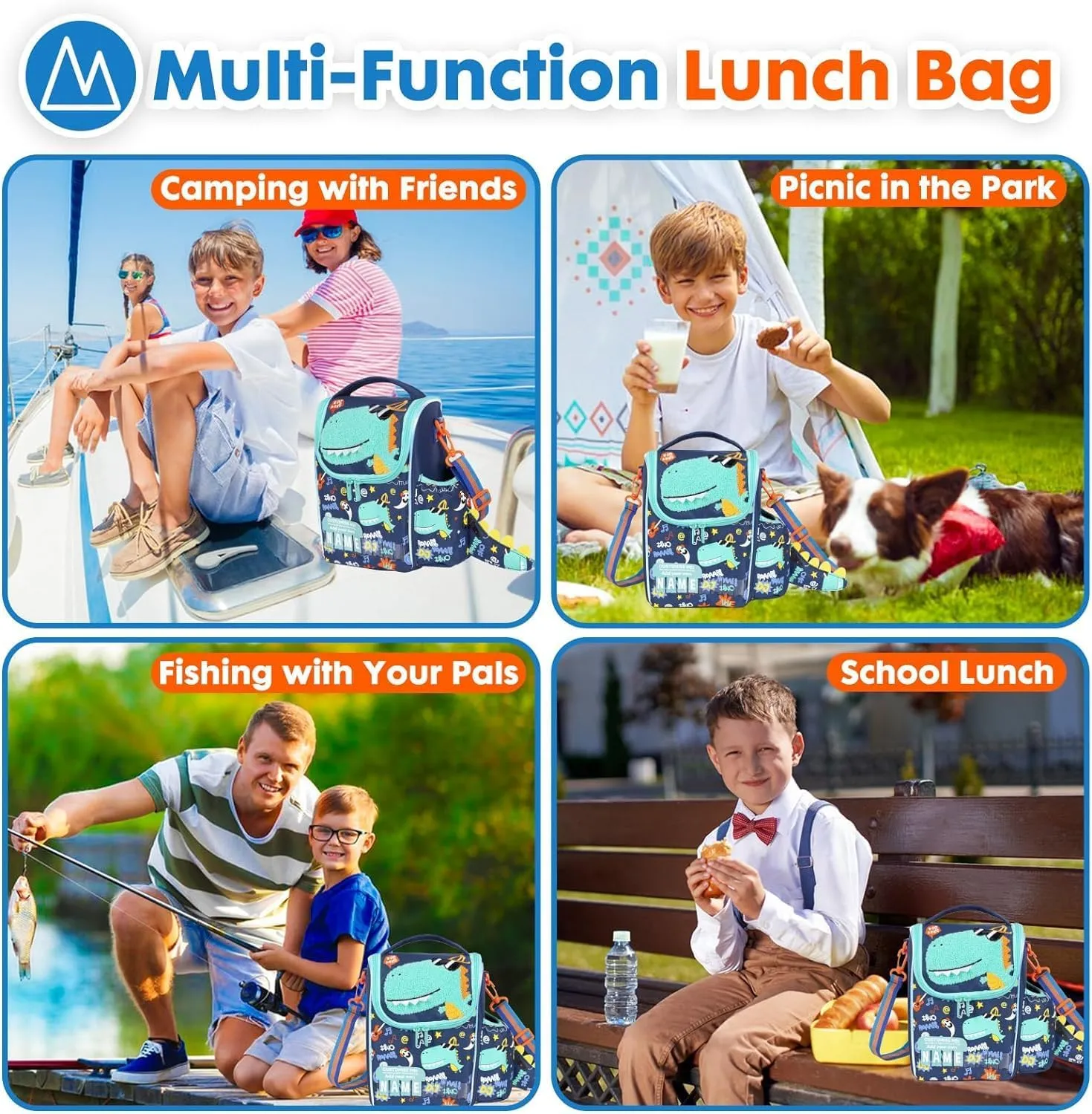 PRODUCTS DOUBLE DECKER COOLER INSULATED LUNCH BAG FOR BOYS & GIRLS&MEN&WOMEN WITH ADJUSTABLE STRAP VERTICLE LUNCH BAG FOR SCHOOL