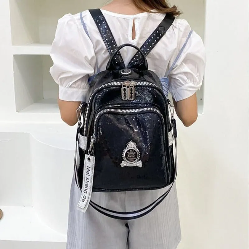 PU Leather Retro Outdoor Backpack For Girls