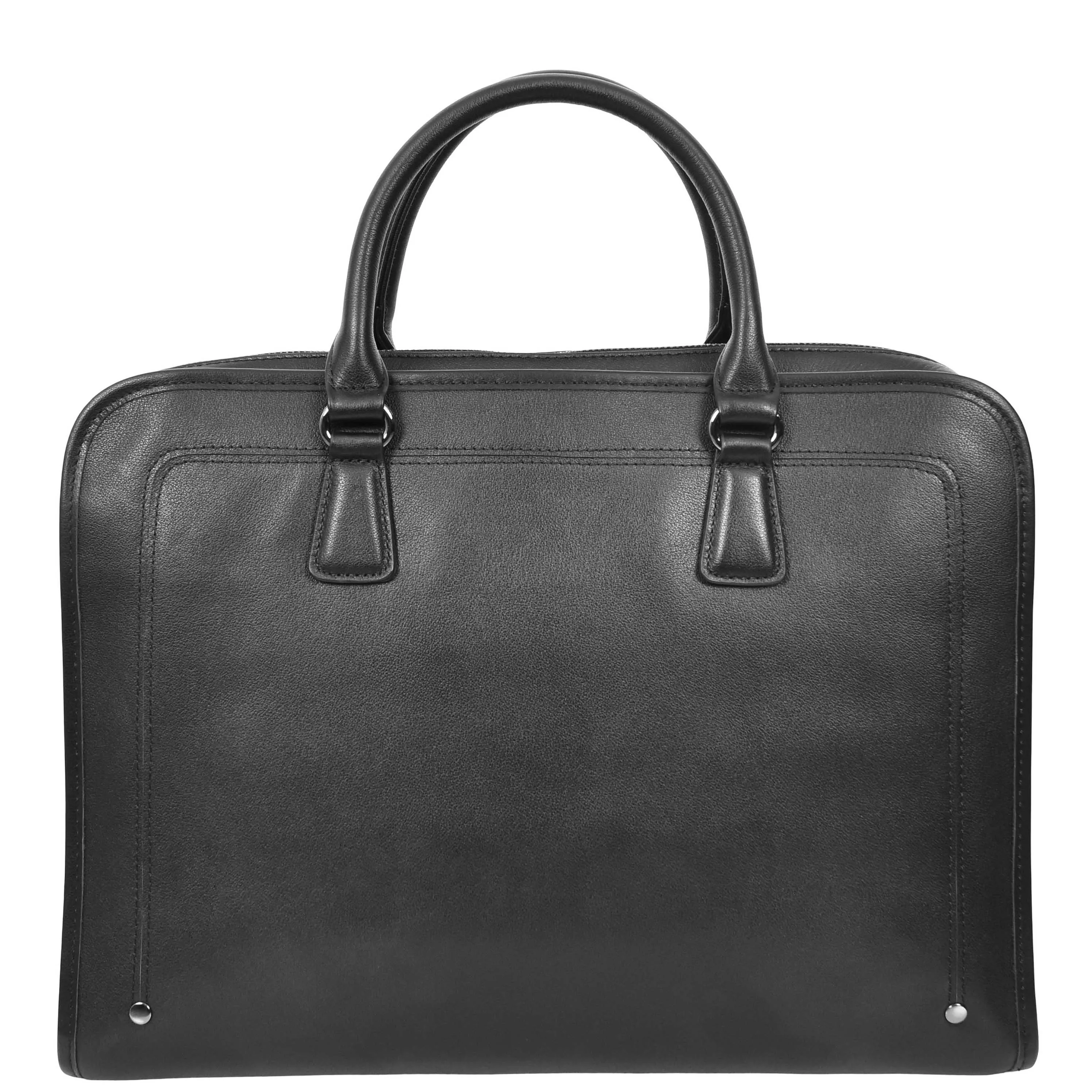 Real Leather Briefcase Multi Pockets Laptop Case Business Office Bag AG5A Black