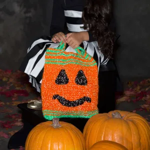 Red Heart Crochet Pumpkin Face Bag