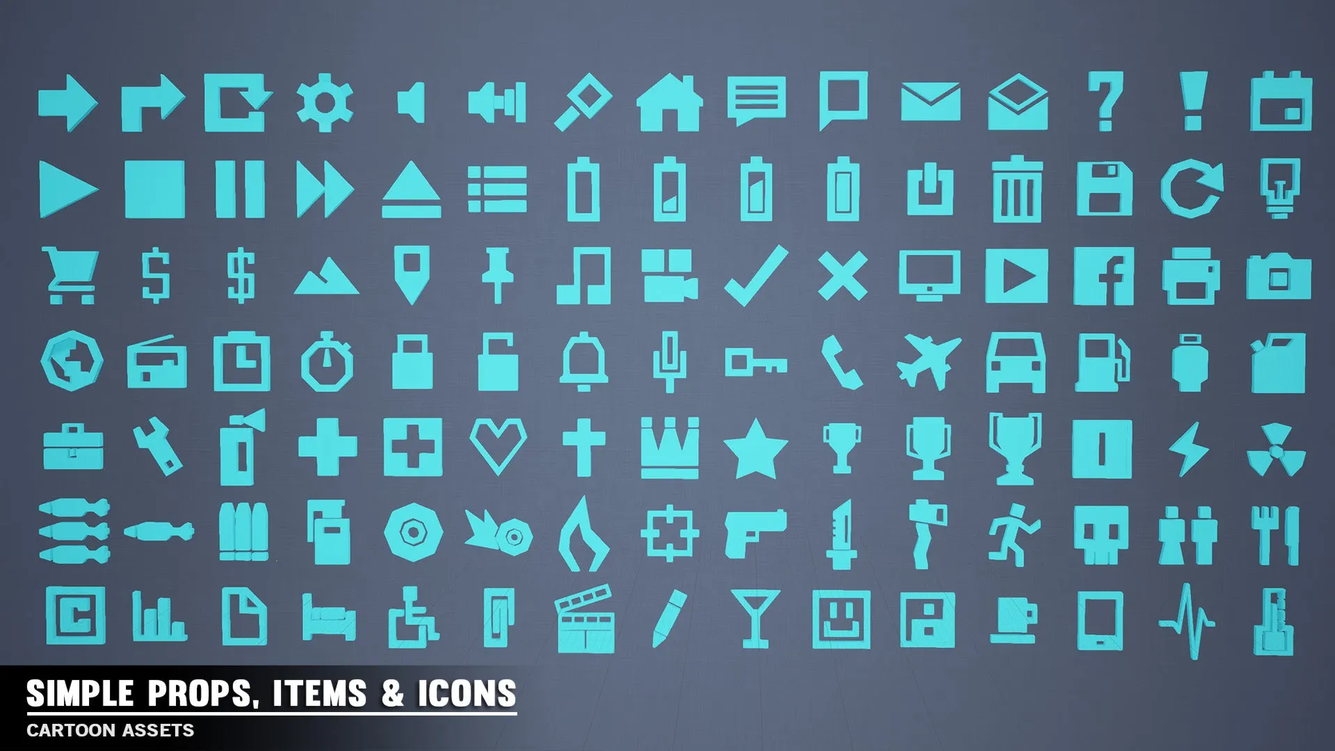 Simple Props/Items/Icons - Cartoon Assets