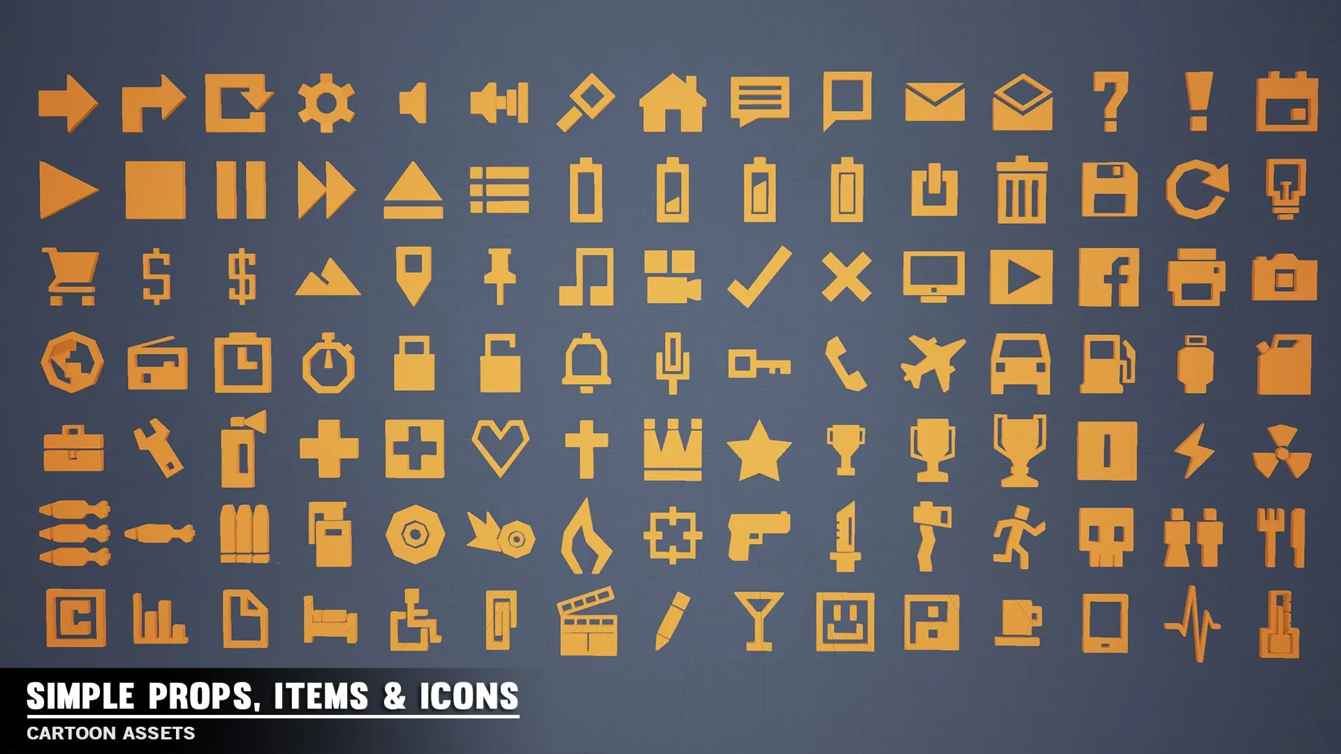 Simple Props/Items/Icons - Cartoon Assets