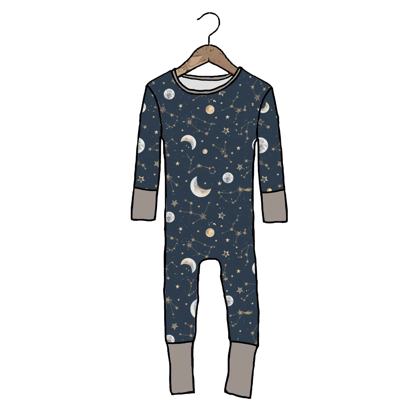 Starry Night Mini Ribbed Kid's Mini Ribbed Day to Night Romper