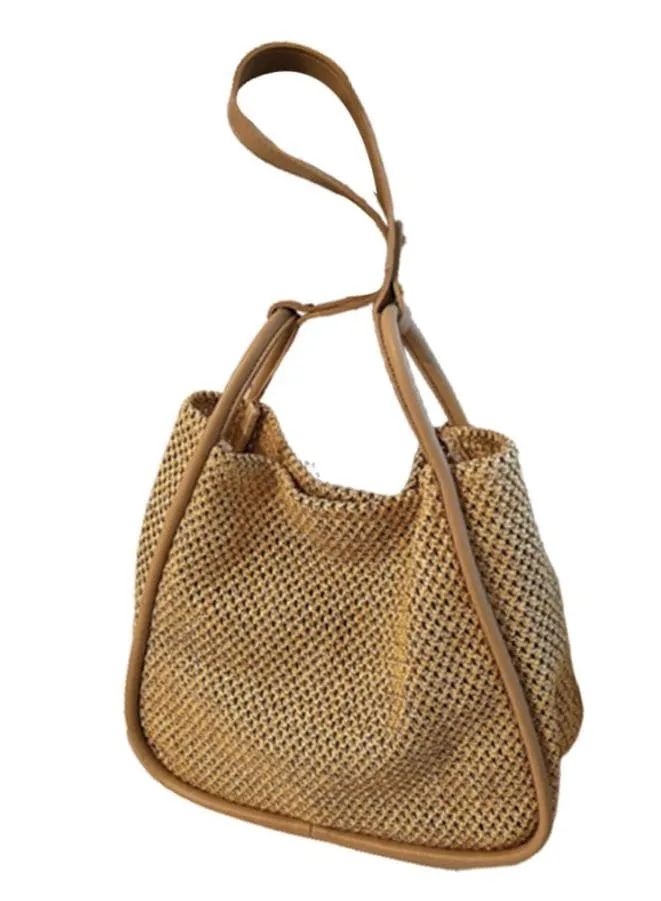 Straw Bag Medium Size Tote Bag with a Small bag inside