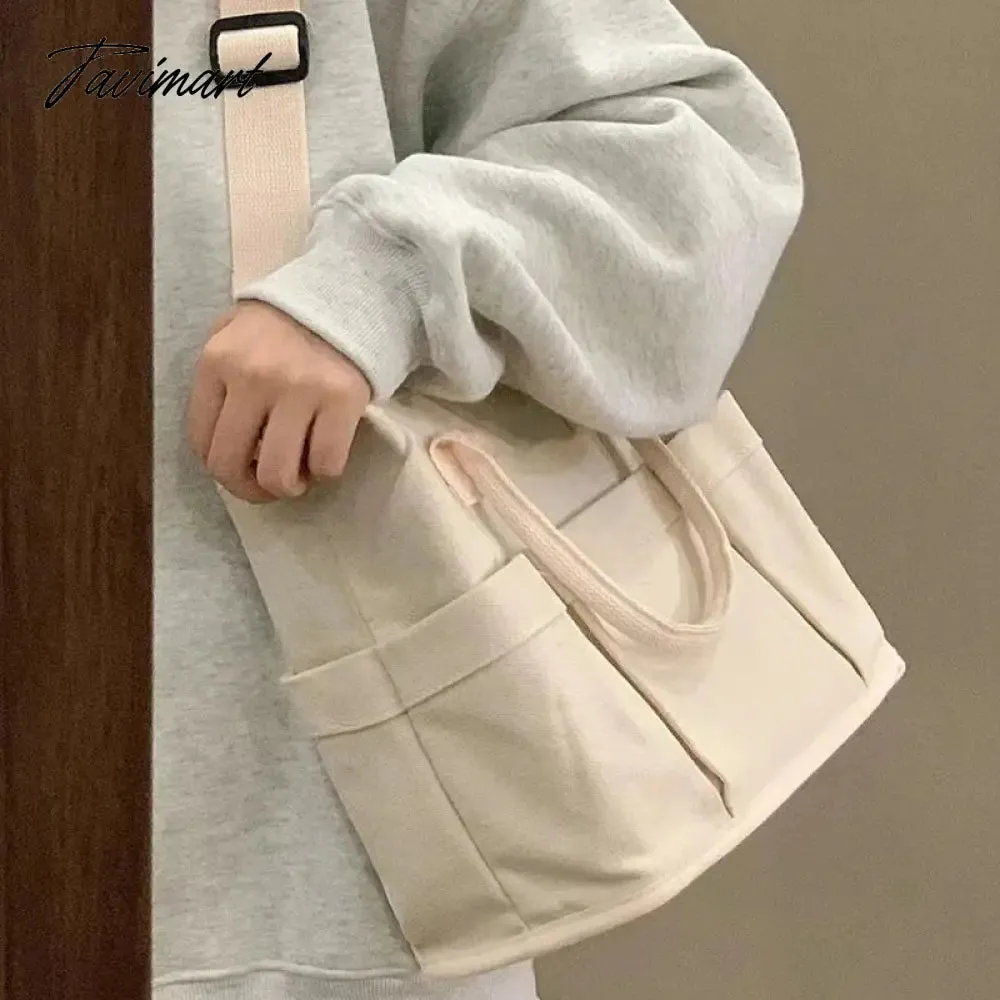 Tavimart New Multi-functional Mummy Canvas Tote Bags Large-capacity Commuting Shoulder Messenger Bag Women Light Portable Bags