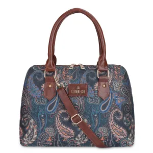 THE CLOWNFISH Montana Series Handbag for Women Office Bag Ladies Purse Shoulder Bag Tote For Women College Girls (Peacock Blue)