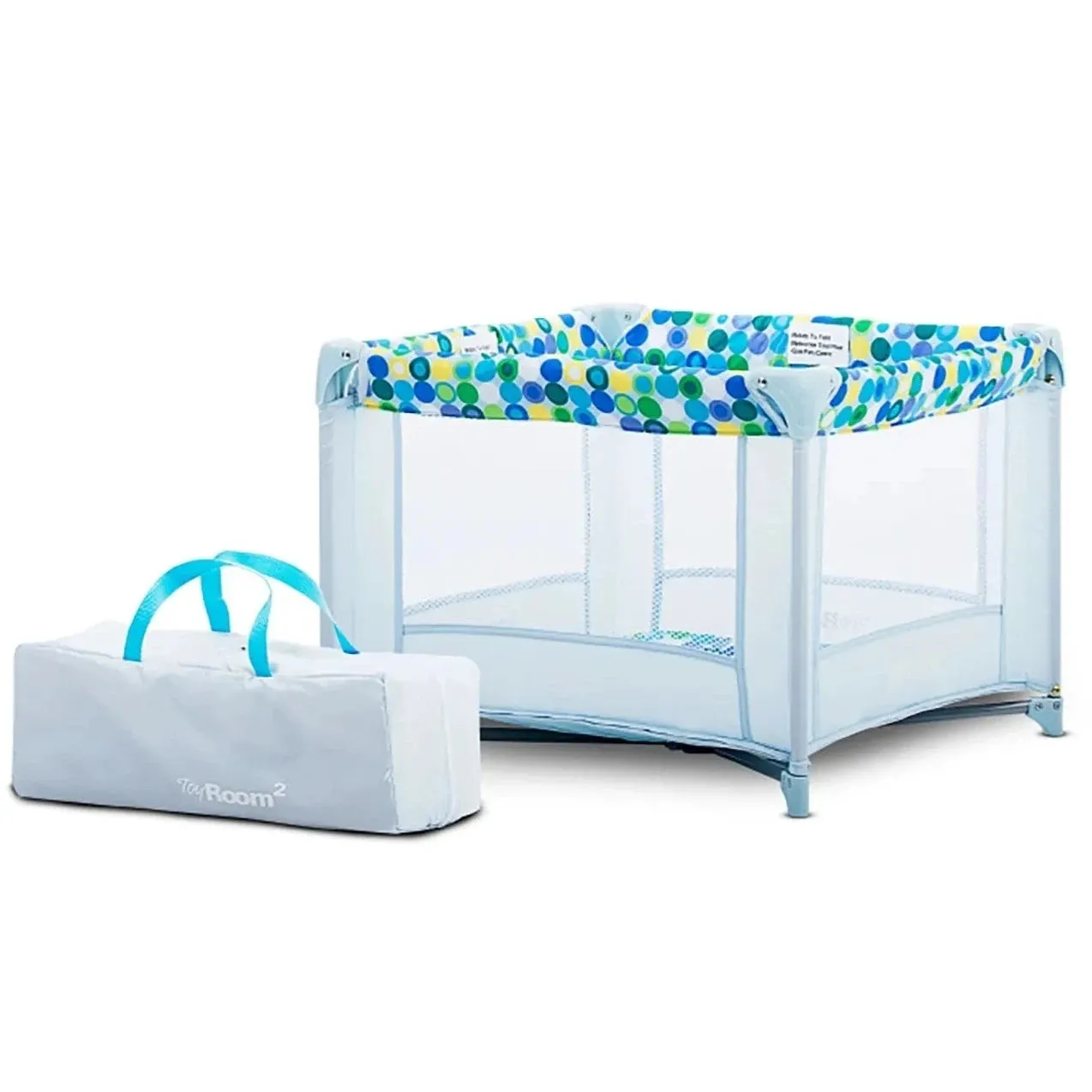 Toy Room² Playard Baby Doll Playpen, Blue Dot