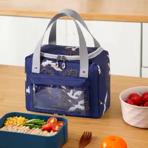 UMAI Insulated Lunch/Tiffin/Storage Bag for Kids, Women & Men | Ideal Tote Bag for Office/School/Outdoor Activities-Lightweight, Durable Handle, Front Pocket for Napkins, Cutlery (Navy Blue)