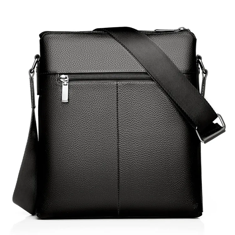 WEIXIER 18067 2 In 1 Men Leisure Style PU Leather Single Shoulder Bag with Handbag (Black)