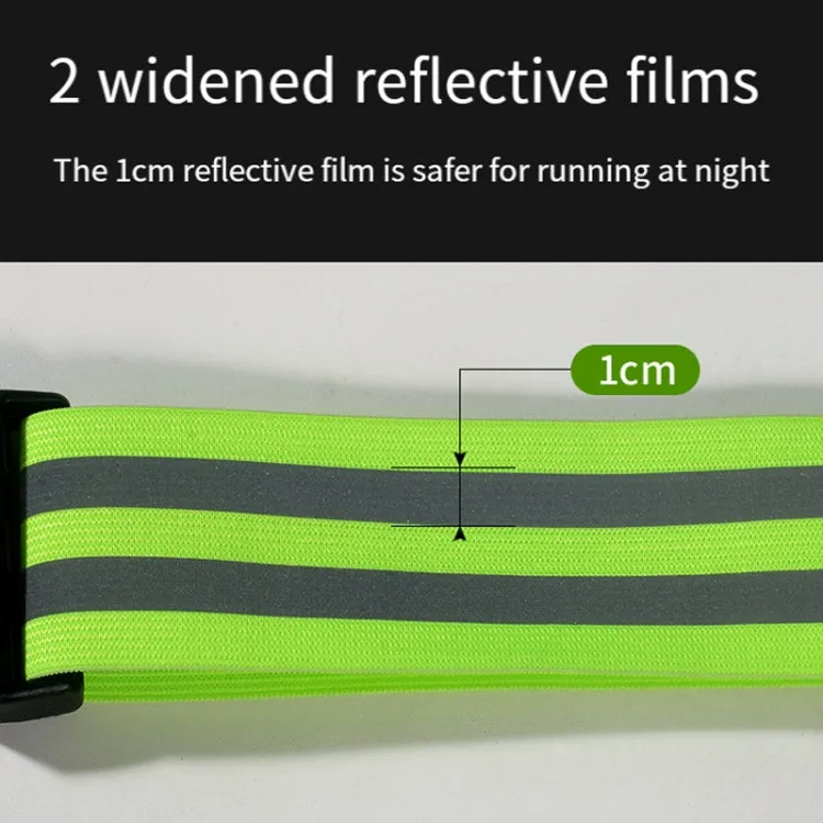 Women Men Running Bag Adjustable Reflective Waist Pouch Pack, Spec: 1 Belt 2 Arm Band(Fluorescent Green)