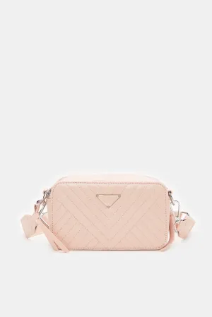 Women Pink Textured Cross Body Bag