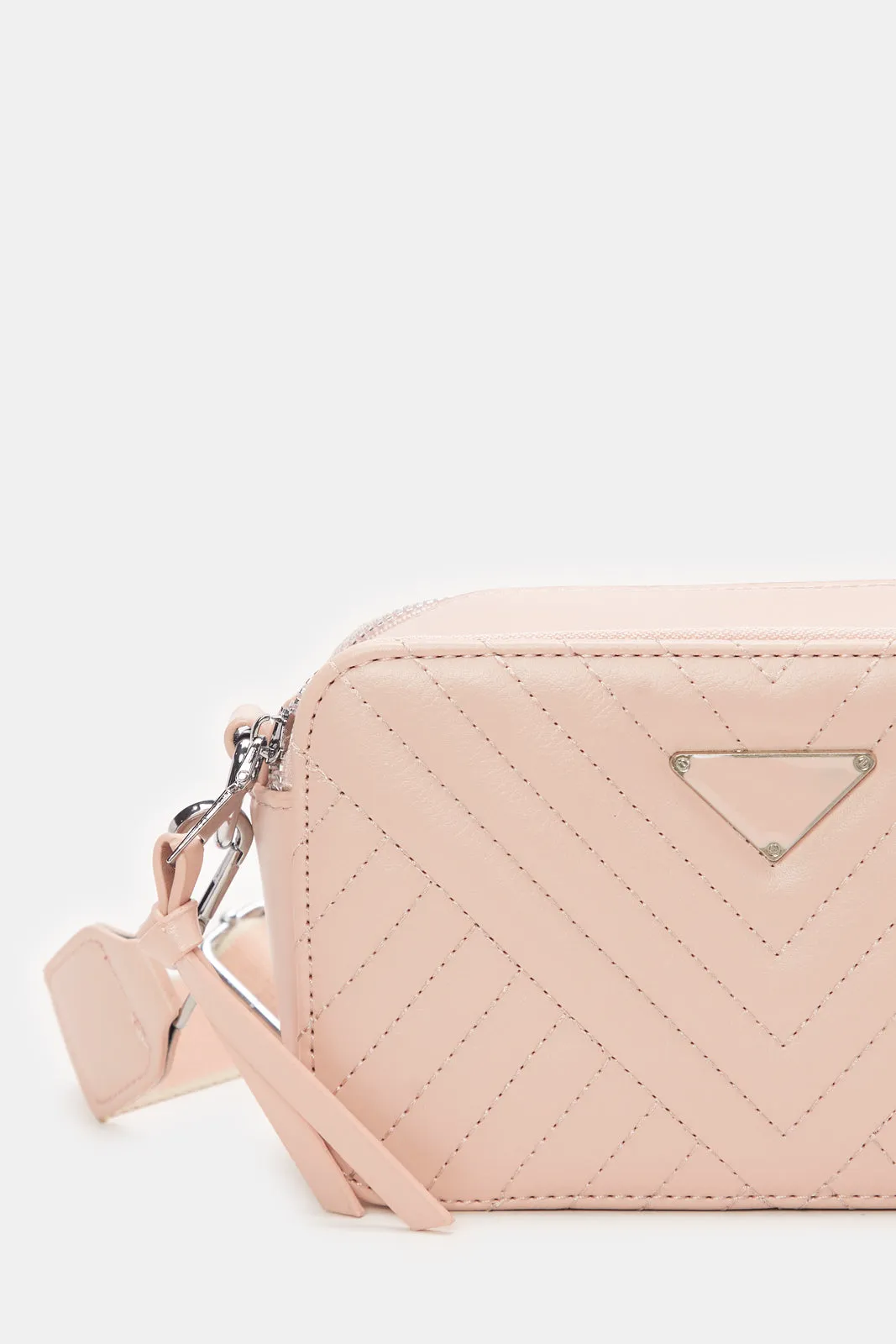 Women Pink Textured Cross Body Bag