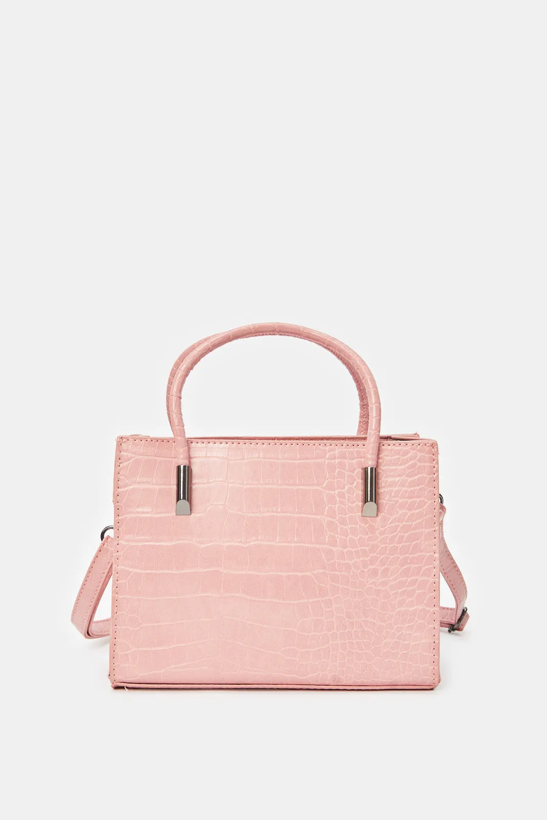 Women Pink Textured Messenger Bag