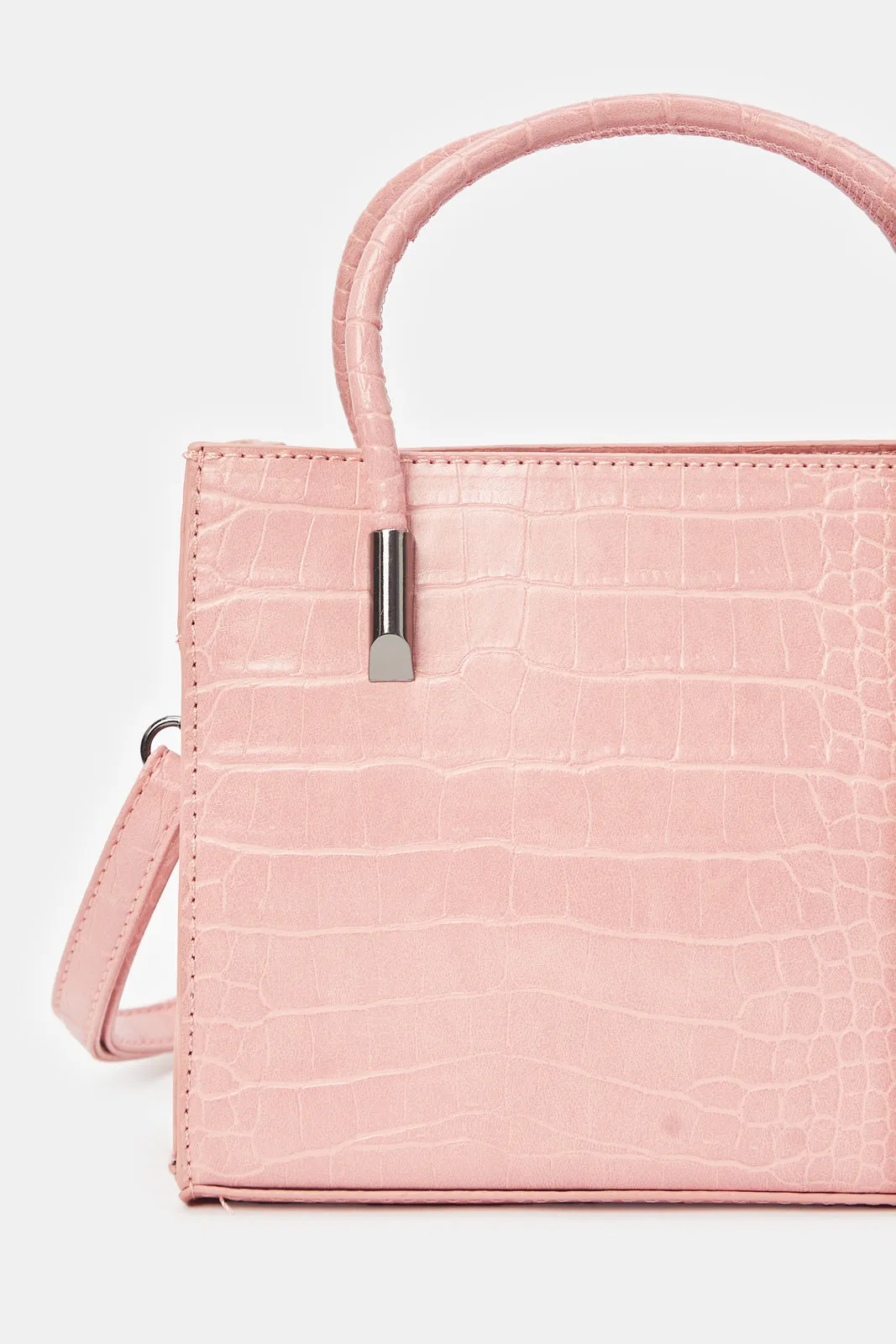 Women Pink Textured Messenger Bag