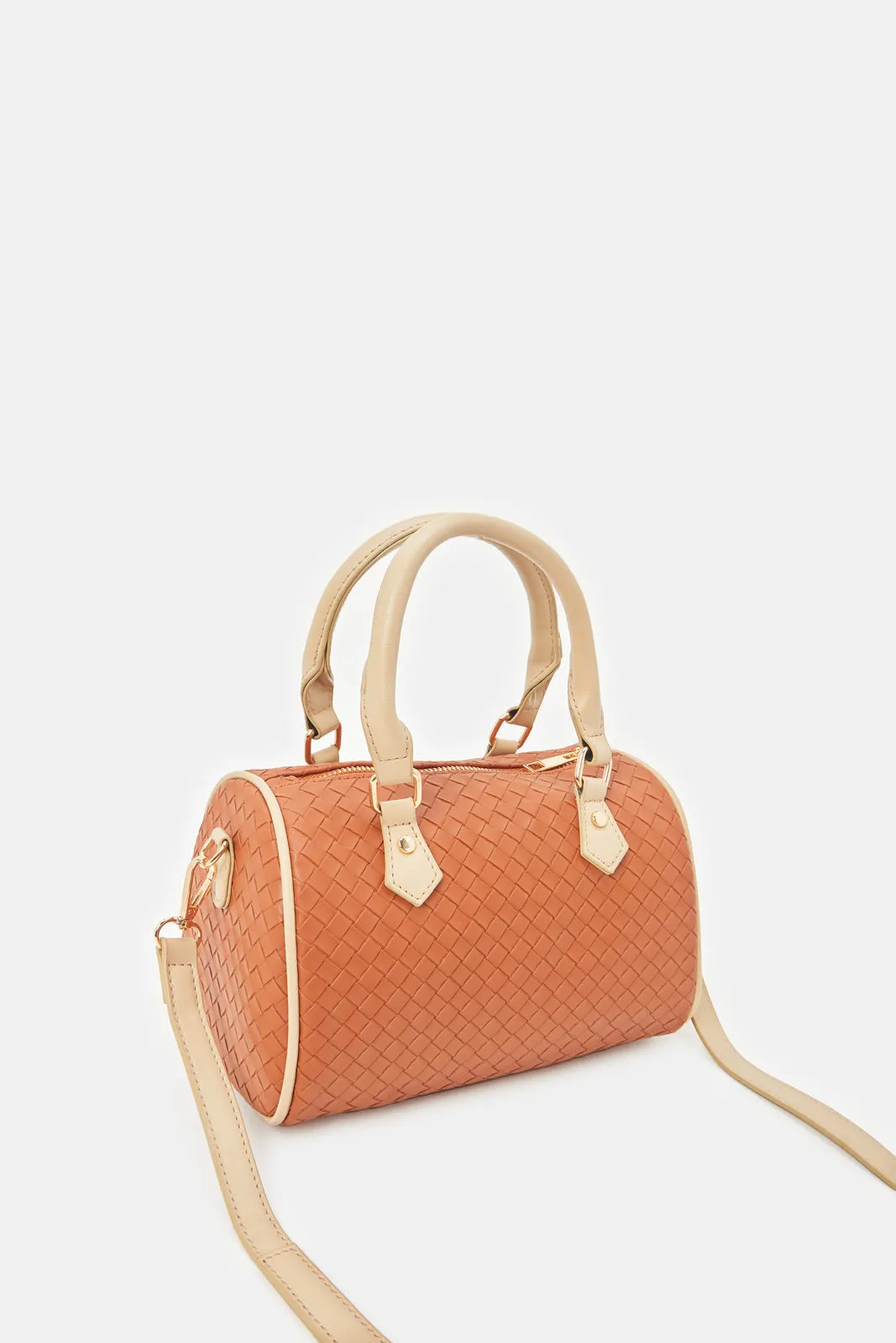 Women Tan Embossed Bolin Bag