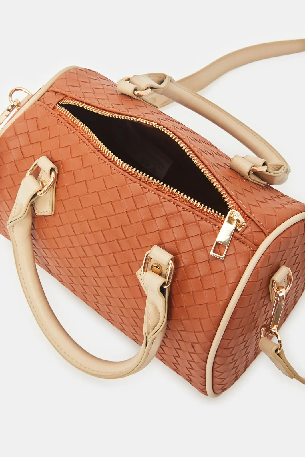 Women Tan Embossed Bolin Bag