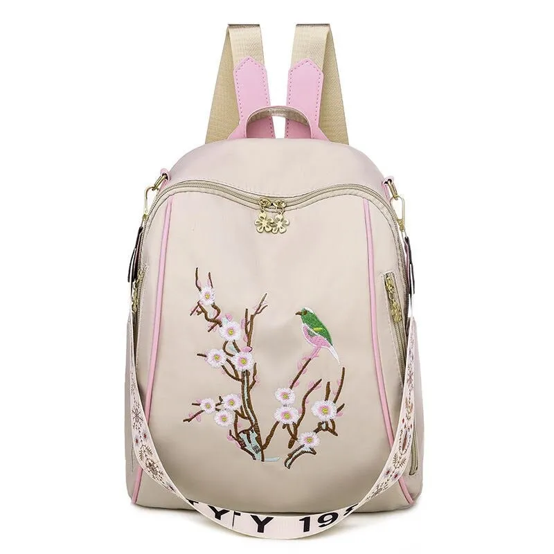 Women's Embroidery Large Capacity Travel Bag