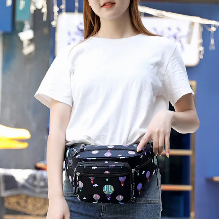 Y051 Women Summer Crossbody Waist Bag Large Capacity Cell Phone Bag(Balloon Black)