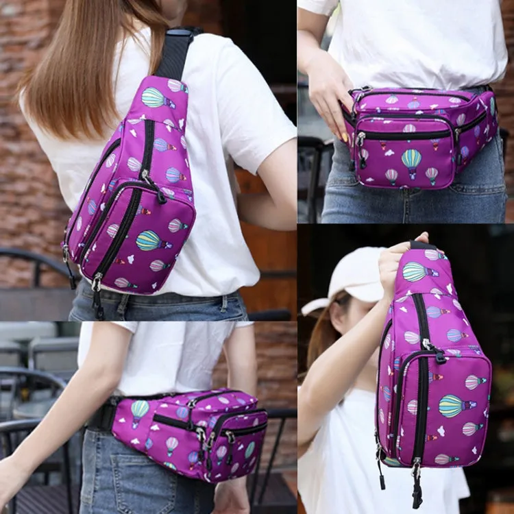 Y051 Women Summer Crossbody Waist Bag Large Capacity Cell Phone Bag(Balloon Black)